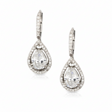 Pear-Shaped Diamond Drop Earrings Earrings