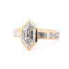 Bezel-Set Dutch Marquise Diamond Ring with Emerald-Cut Diamond Band Custom Engagement Rings 5