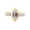 Bezel-Set Dutch Marquise Diamond Ring with Emerald-Cut Diamond Band Custom Engagement Rings 6