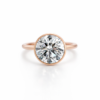 Bezel-Set Brilliant-Cut Round Diamond Ring in Rose Gold Custom Engagement Rings 6