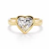 Bezel-Set Heart Shaped Diamond Ring Custom Engagement Rings 6