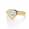 Bezel-Set Heart Shaped Diamond Ring Custom Engagement Rings 5