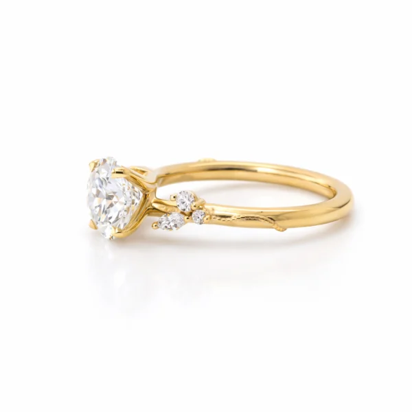 Brilliant-Cut Diamond Engagement Ring with Delicate Branch Motif Custom Engagement Rings 5