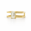 Emerald-Cut Parallel Open Band Ring Custom Jewelry 5