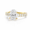 Oval-Cut Diamond Engagement Ring with Oval-Cut Diamond Band Custom Engagement Rings 5