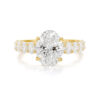 Oval-Cut Diamond Engagement Ring with Oval-Cut Diamond Band Custom Engagement Rings 6