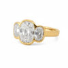 Bezel-Set Three Stone Old Mine Cushion Engagement Ring Custom Engagement Rings 5