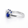 Three Stone Round Diamond and Sapphire Engagement Ring Custom Engagement Rings 7