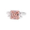 Fancy Pink Asscher-Cut Diamond Engagement Ring with Trapezoids Custom Engagement Rings 5