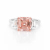 Fancy Pink Asscher-Cut Diamond Engagement Ring with Trapezoids Custom Engagement Rings 6
