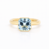 Bezel Set Asscher Aquamarine in Yellow Gold Custom Jewelry 6