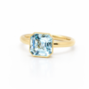 Bezel Set Asscher Aquamarine in Yellow Gold Custom Jewelry 5
