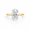 Two-Tone Moval Diamond with Floral Prongs and Hidden Halo Custom Engagement Rings 6