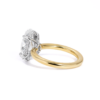 Two-Tone Moval Diamond with Floral Prongs and Hidden Halo Custom Engagement Rings 7