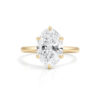 Oval Cut Diamond Ring with Floral Prongs and Engraved Bridge Custom Engagement Rings 7