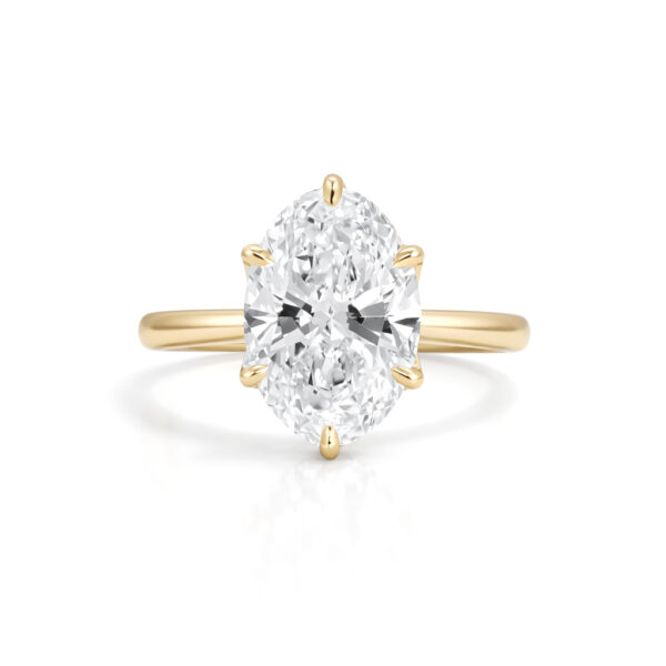 Oval Cut Diamond Ring with Floral Prongs and Engraved Bridge Custom Engagement Rings 3