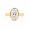 Thick Bezel-Set Oval Diamond Ring with Diamond Gallery Custom Engagement Rings 7