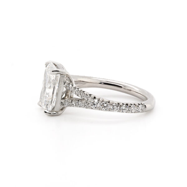 Radiant Cut Diamond Engagement Ring with Diamond Split Shank Band Custom Engagement Rings 4