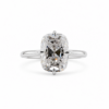 Elongated Old Mine Cushion with Compass Prongs and Hidden Halo Custom Engagement Rings 6