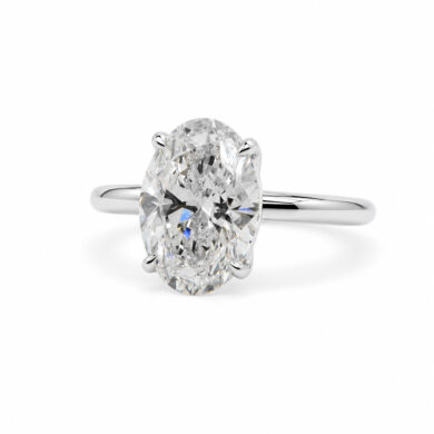 Oval-Cut Solitaire Engagement Ring with Petal Prongs Custom Engagement Rings
