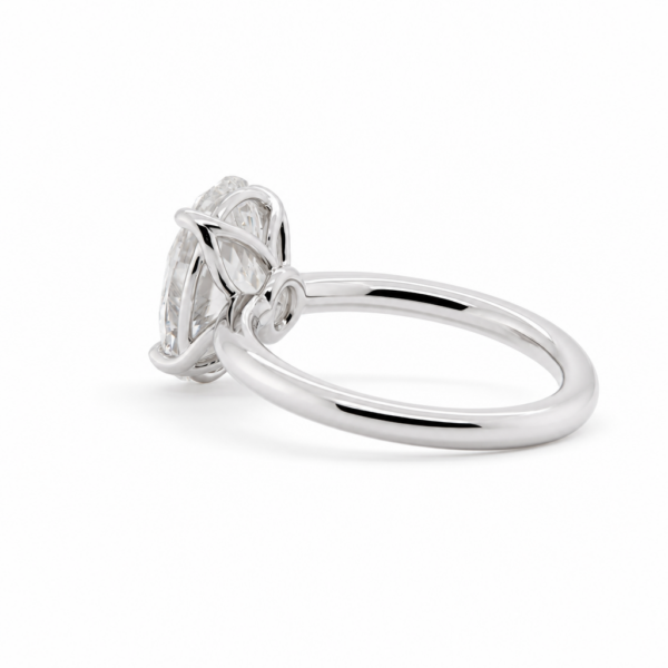 Oval-Cut Solitaire Engagement Ring with Petal Prongs Custom Engagement Rings 4