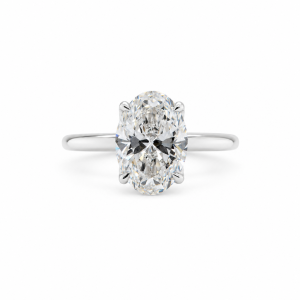 Oval-Cut Solitaire Engagement Ring with Petal Prongs Custom Engagement Rings 3