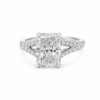 Radiant Cut Diamond Engagement Ring with Diamond Split Shank Band Custom Engagement Rings 5