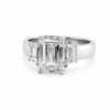 Emerald-Cut Diamond Engagement Ring with Trapezoids and Wide Band Custom Engagement Rings 5