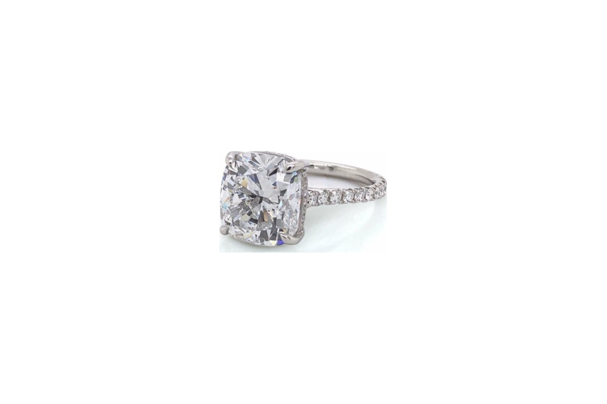 Peter Norman Large Cushion-Cut Engagement Ring