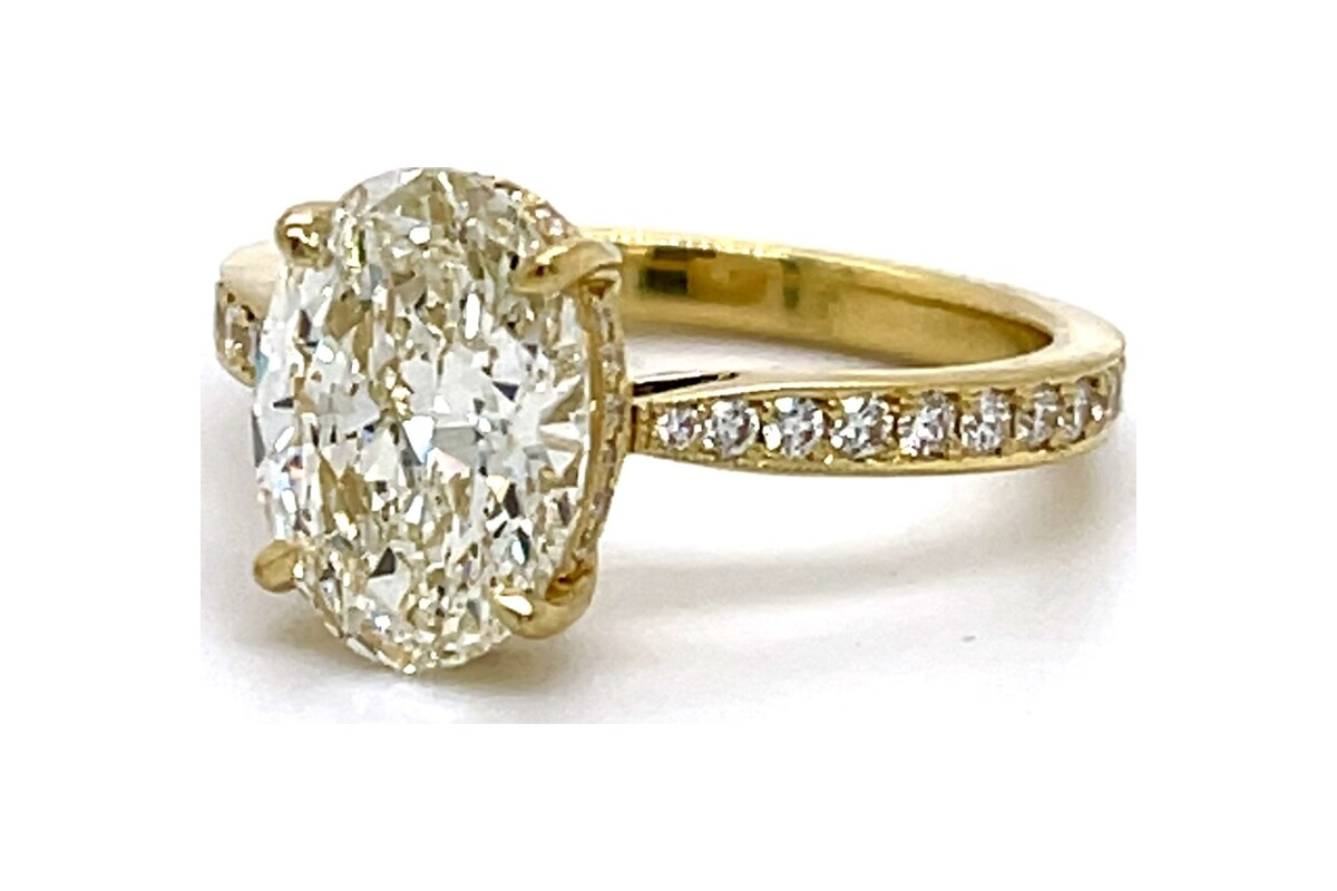 Peter Norman Yellow Gold Oval Diamond Engagement Ring