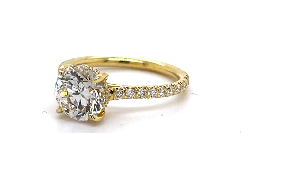 Peter Norman Round Brilliant-Cut Yellow Gold Engagement Ring