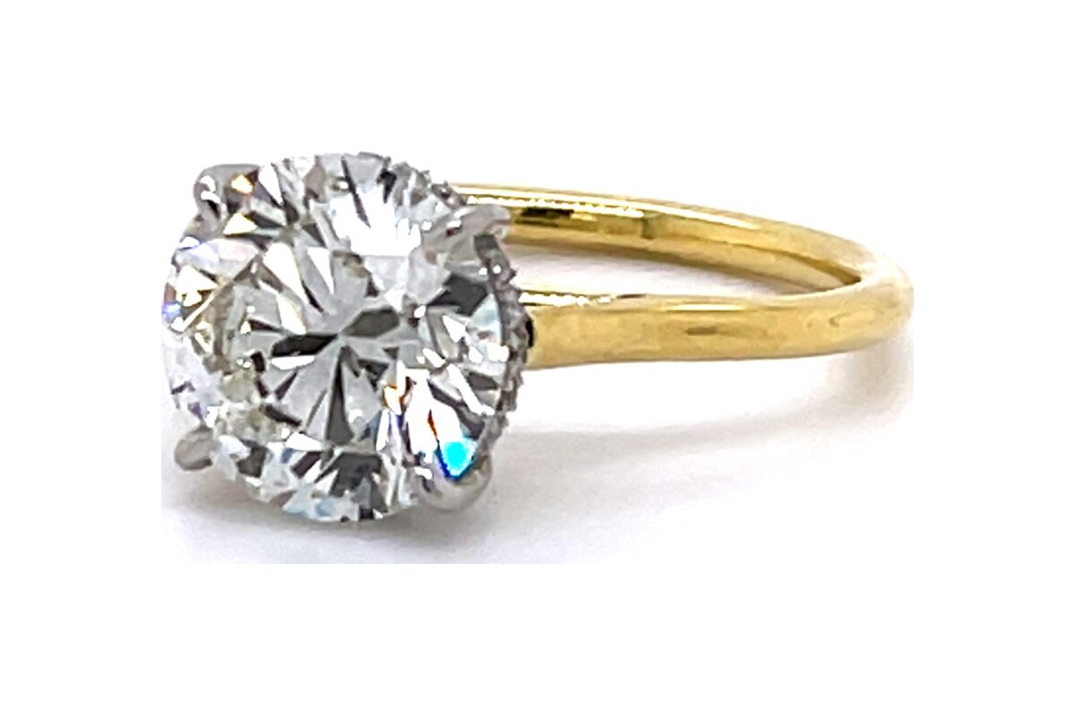 Peter Norman Round Diamond Engagement Ring With Hidden Halo