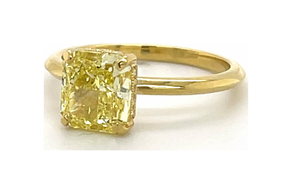 Peter Norman Fancy Yellow Radiant-Cut Diamond Engagement Ring