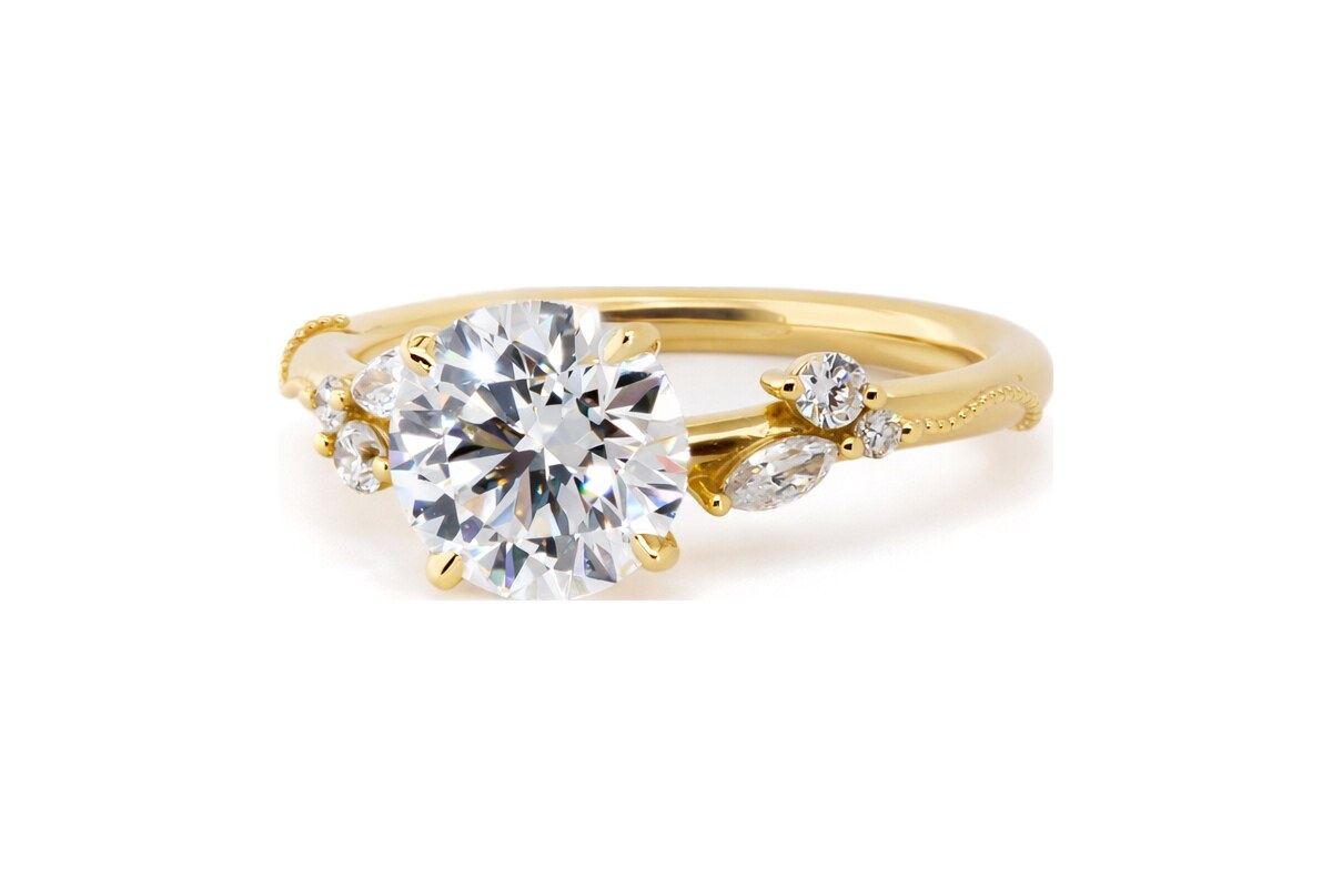 Peter Norman Brilliant-Cut Diamond Engagement Ring with Delicate Branch Motif