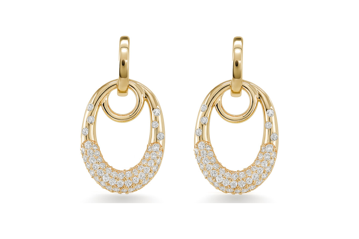 Peter Norman Diamond Pavé Oval Drop Earrings