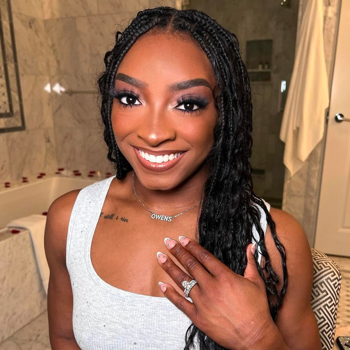 Simone Biles and Jonathan Owens engagement ring