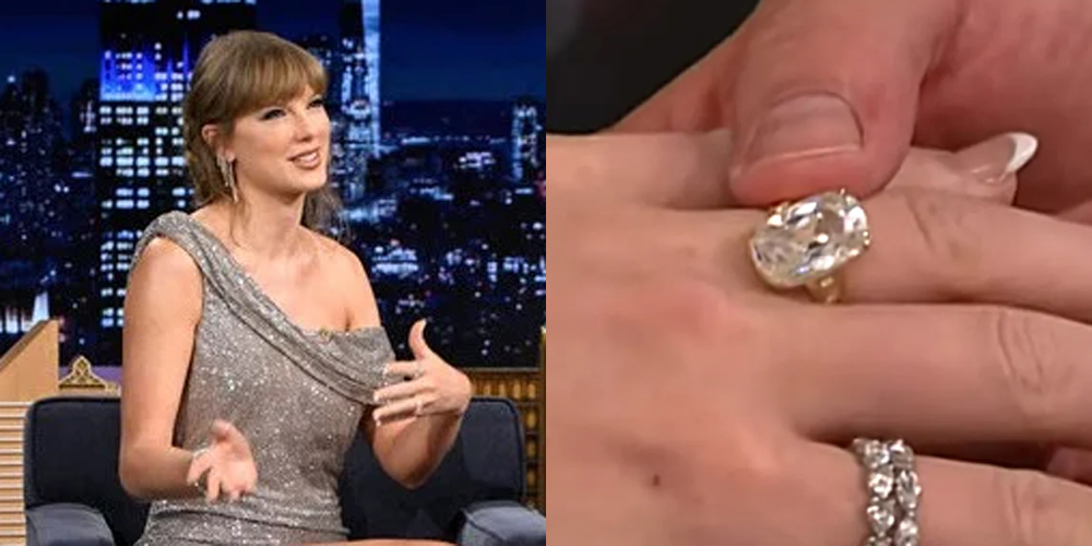 Taylor Swift and Travis Kelce engagement ring