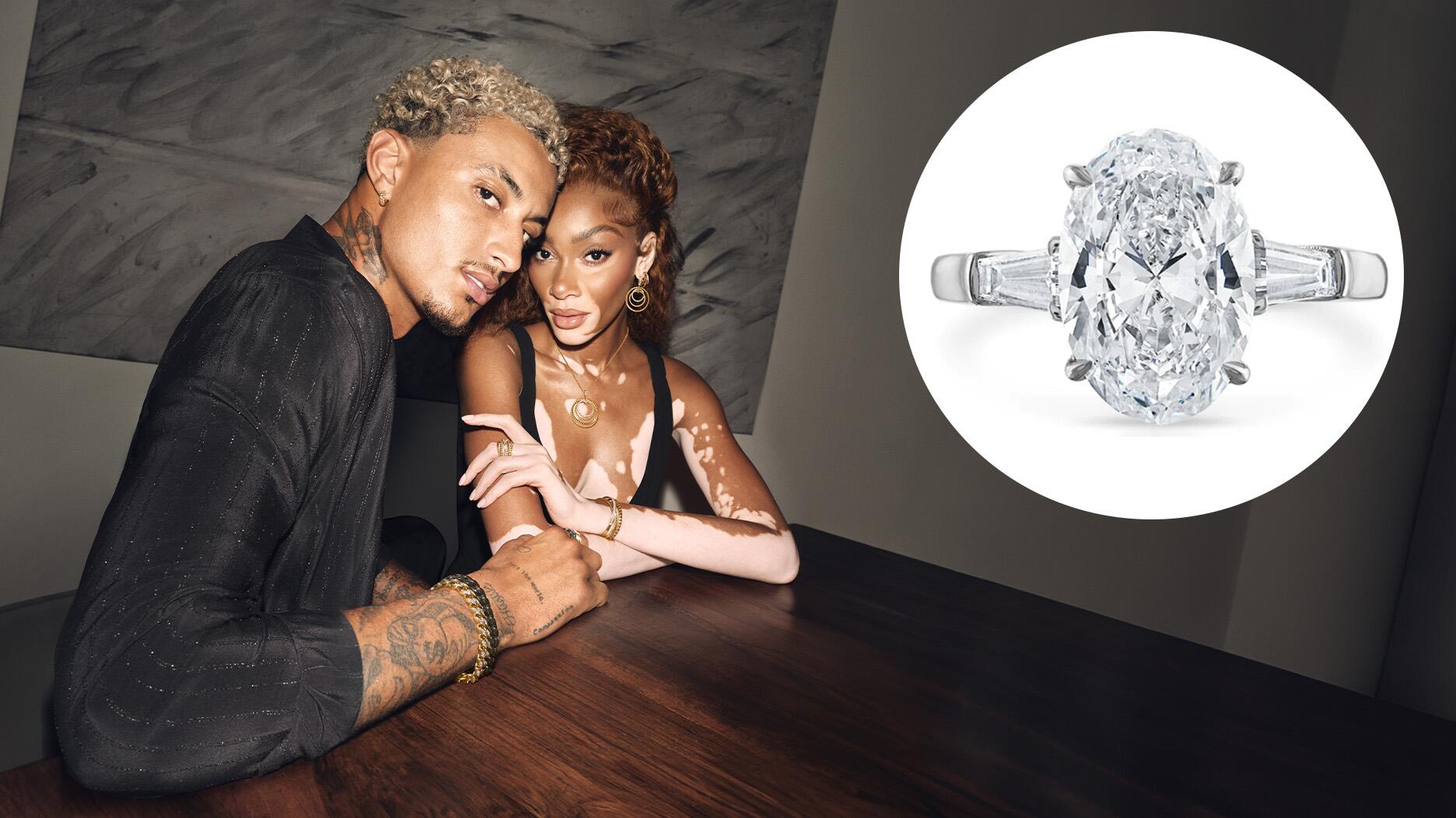 Winnie Harlow and Kyle Kuzma engagement ring