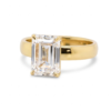 Emerald-Cut Diamond Solitaire Engagement Ring on Wide Polished Band Custom Engagement Rings 5