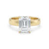 Emerald-Cut Diamond Solitaire Engagement Ring on Wide Polished Band Custom Engagement Rings 6