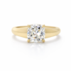Cushion-Cut Diamond Engagement Ring with Tapered Satin Band Custom Jewelry 6
