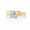Cushion-Cut Diamond Engagement Ring with Tapered Satin Band Custom Jewelry 5