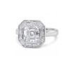 Asscher-Cut Diamond Engagement Ring in Platinum with Custom-Cut Baguette Frame Custom Jewelry 5
