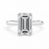 Emerald-Cut Diamond Engagement Ring in Platinum with Hidden Halo Custom Engagement Rings 6
