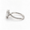 Oval-Cut Diamond Engagement Ring in Platinum with Wraparound Hidden Halo and Pavé Band Custom Engagement Rings 7