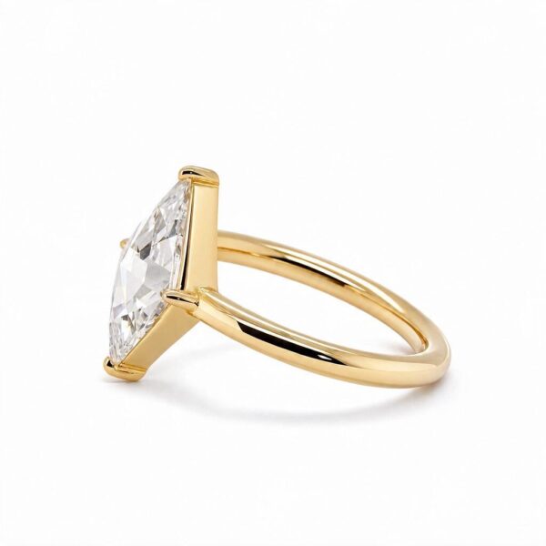 Lozenge Diamond Solitaire Ring in 18k Yellow Gold Custom Engagement Rings 4