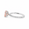 Round Brilliant Pink Diamond Engagement Ring in Platinum with Pavé Band Custom Engagement Rings 7