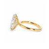 Moval-Cut Diamond Solitaire Ring in 18k Yellow Gold with Floral Prongs Custom Engagement Rings 8
