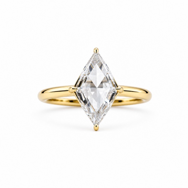 Lozenge Diamond Solitaire Ring in 18k Yellow Gold Custom Engagement Rings 3