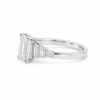 Emerald-Cut Diamond Ring in Platinum with Graduated Baguette Diamonds Custom Engagement Rings 7